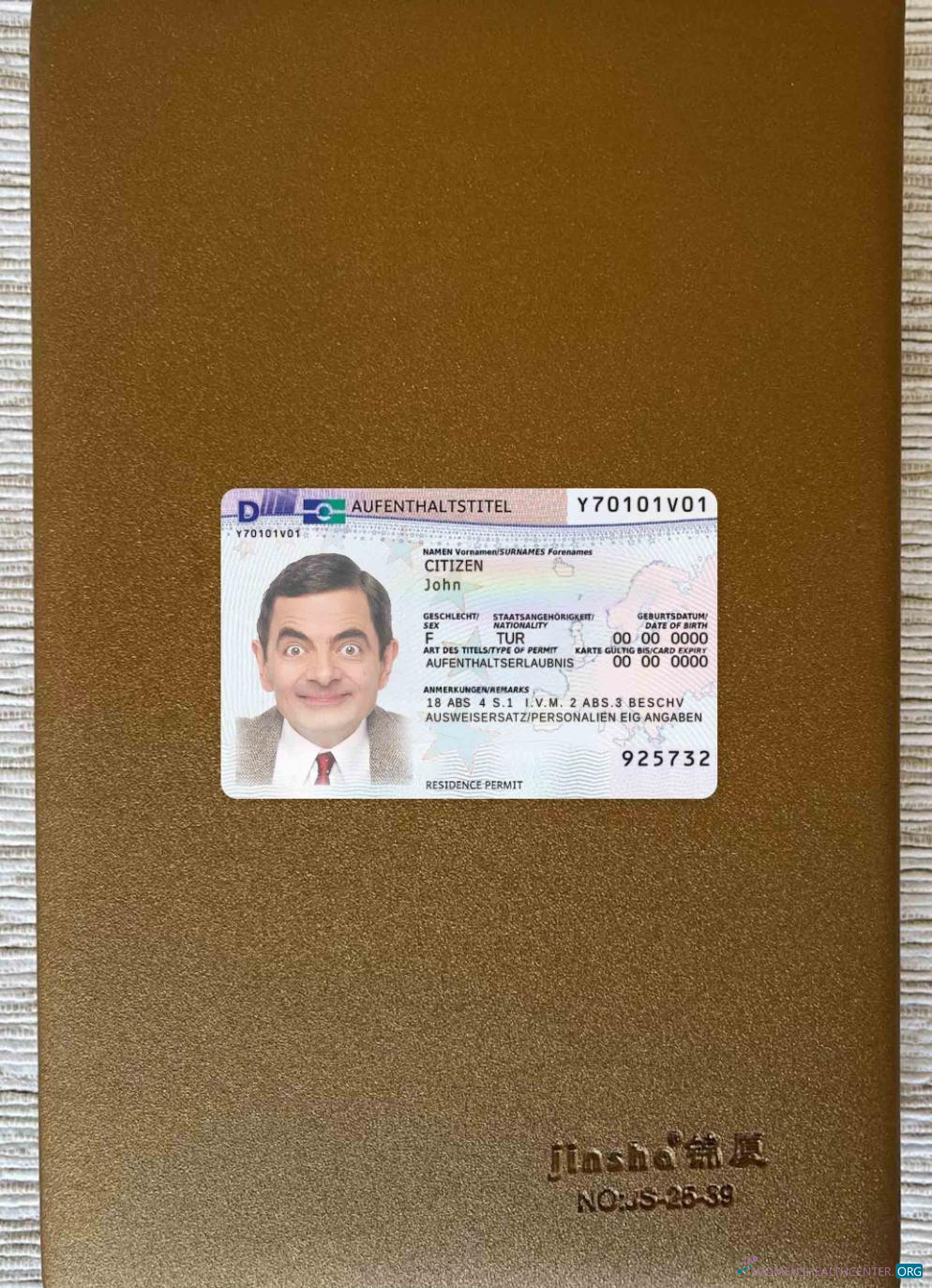 Download Germany residence permit 2011 present photolook FRONT Photoshop template